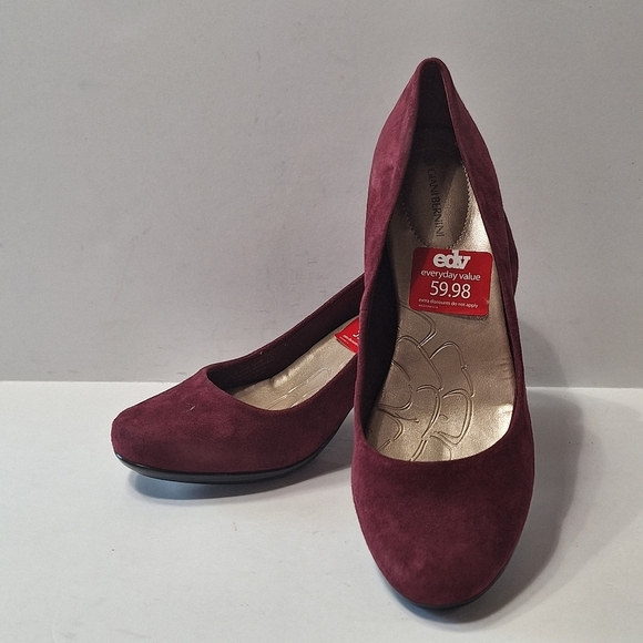 Giani Bernini "NEW" Oxblood Sweets Classic Preppy Faux Suede Heels Size 7 - Picture 3 of 11